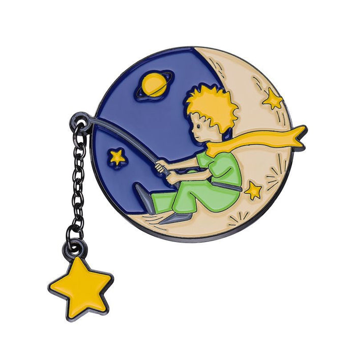 Wholesale Cartoon Anime Little Prince Series Peripheral Brooch Metal Cute Whale Badge Pendant Jewelry Clothing Accessories