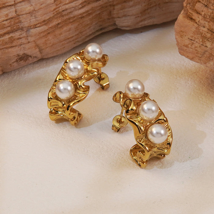 Wholesale Stainless Steel Gold Plated Earrings JDC-ES-JW016