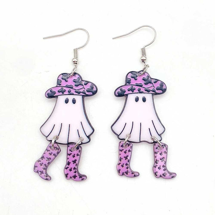 Wholesale  jewelry candy basket Denim ghost face acrylic earrings cross-border jewelry