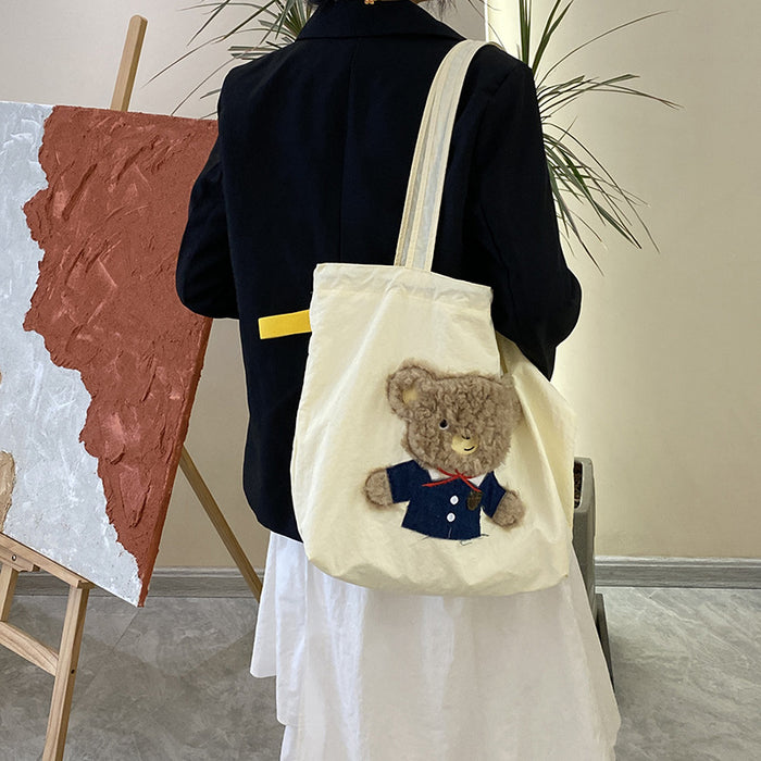 Wholesale Cute embroidery versatile artistic shoulder bag tote bag large capacity commuting shoulder bag