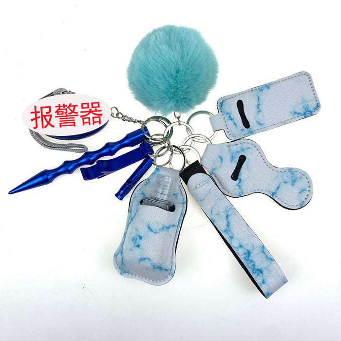 Wholesale PU Leather Case Empty Bottle Multifunctional Keychain 9-piece Set JDC-KC-TouMS009