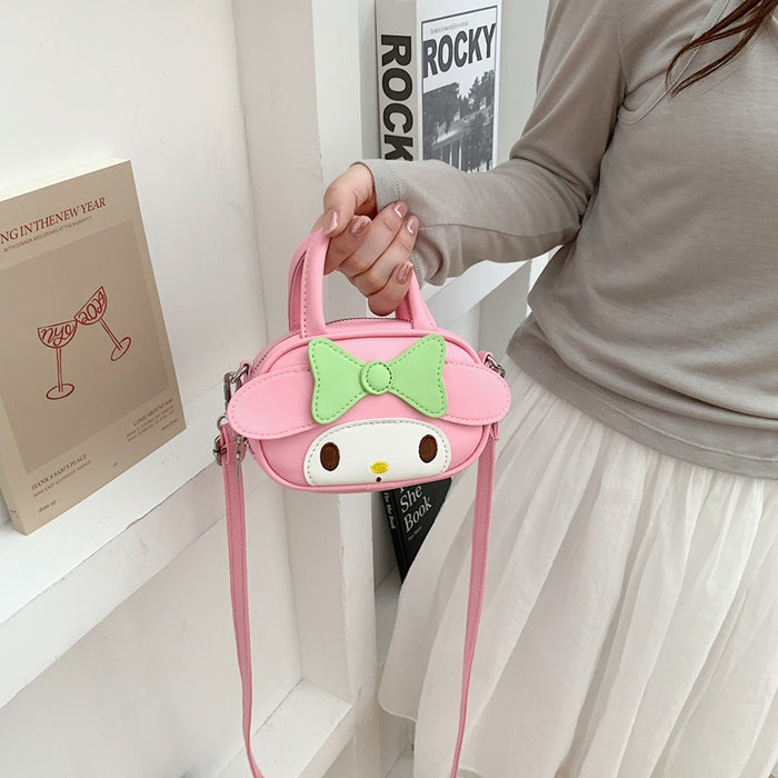 Wholesale Cartoon Bowknot Girls Handbag with Anime Pattern Cute PU Leather Crossbody Bag