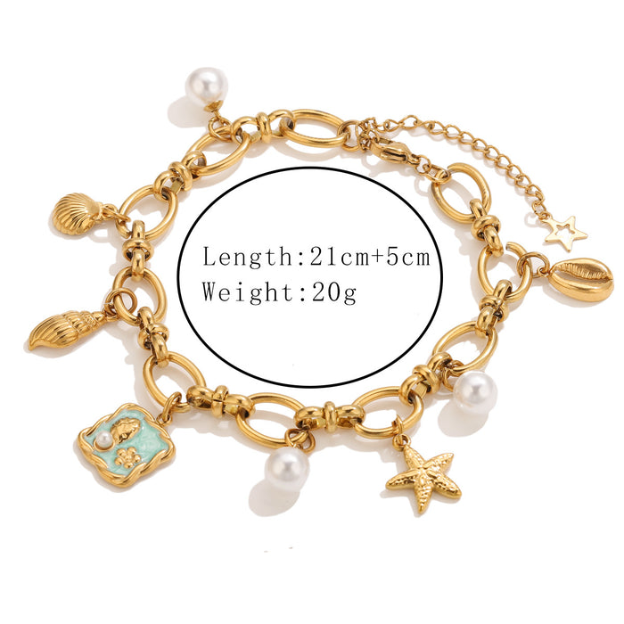 Wholesale Starfish,  Conch,  and Pearl Shell Bracelet