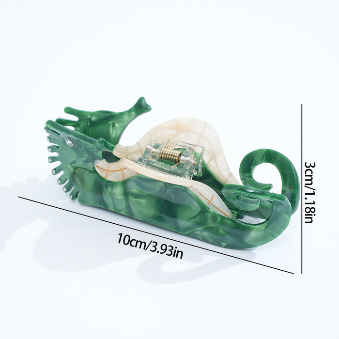 Wholesale Ocean Series Seahorse Gold Acetate Hair Claw Clip,  Trendy Hair Accessory