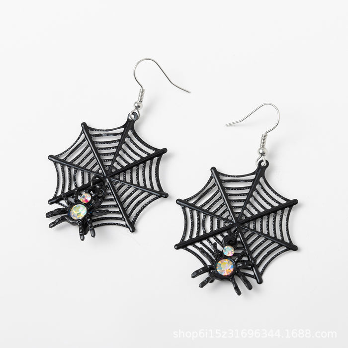 Wholesale Halloween Black Spider Alloy Earrings JDC-ES-LiRan001