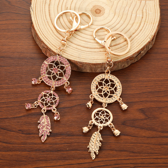 Wholesale Dreamcatcher Keychain Rhinestone Hollow Design MOQ≥2