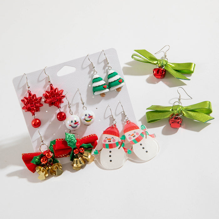 Wholesale Alloy Christmas Earrings Set with Bells and Snowman Design MOQ≥2