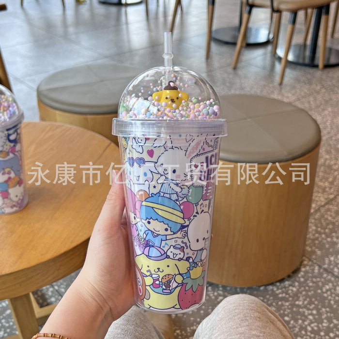 Wholesale Cartoon Pattern Double Layer Sequin Plastic Cup (S) JDC-CUP-Yihui002