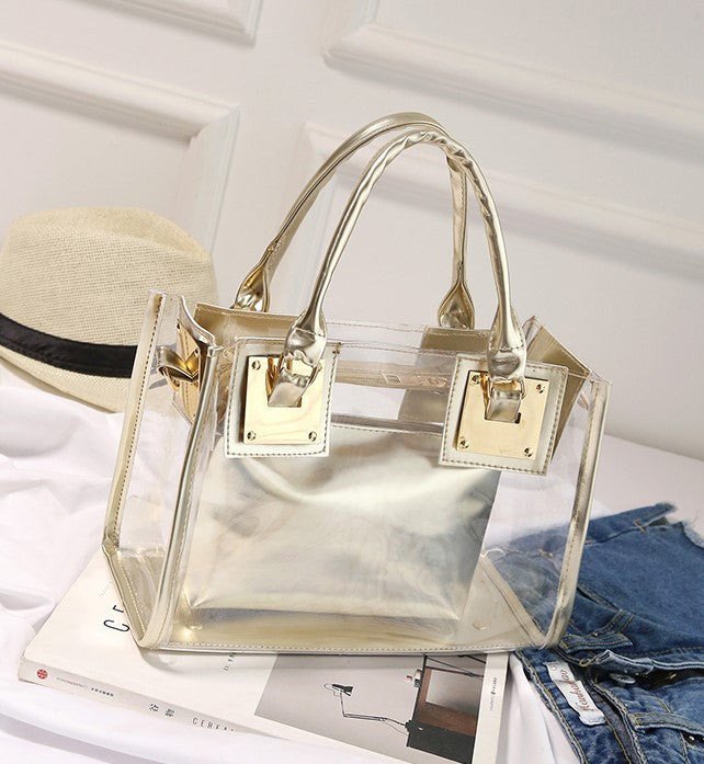 Wholesale Summer Crystal Transparent Beach Bag Shoulder Bag JDC-SD-DanZe001