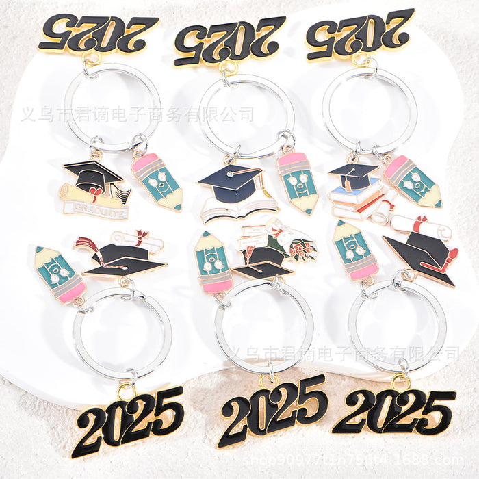 Wholesale bachelor cap book cap key chain graduation season gift key ring pendant