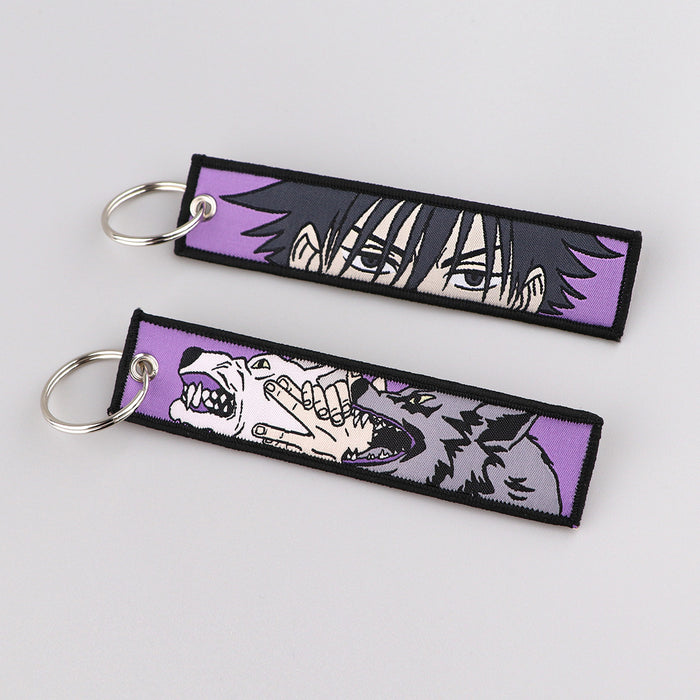 Wholesale  Woven Label Keychain Lanyard Office Id Badge Woven Fabric Accessory Pendant