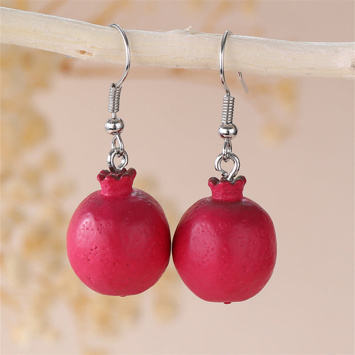 Wholesale Purple Grape Resin Earrings Trendy Fashion Accessory
