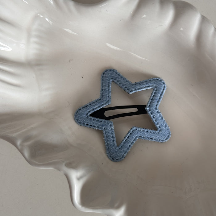 Wholesale Denim blue fabric bb clip cute dopamine baby hair clip broken hair side clip bangs hair accessories new