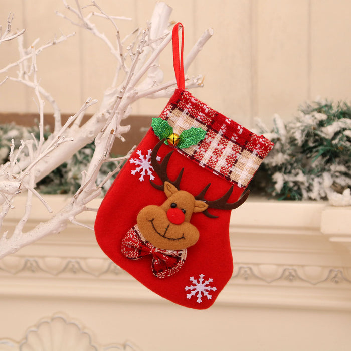 Wholesale Christmas Stockings Christmas Gift Bag Christmas Small Stockings Pendant Christmas Tree Hanging Ornament Bag