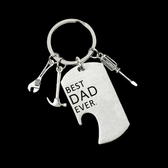 Wholesale Stainless steel military brand bottle opener keychain with English laser engraving