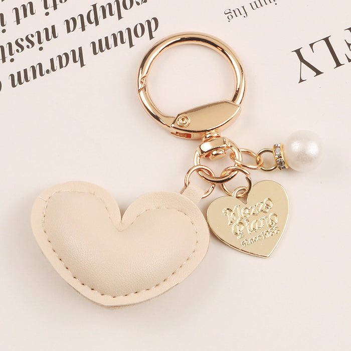 Wholesale Leather Heart Alloy Keychain JDC-KC-QianC003