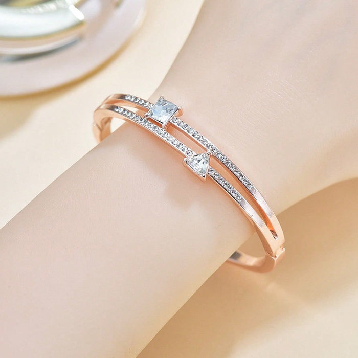 Wholesale Geometric Square Diamond Inlaid Bracelet Jewelry Bracelet Simple Jewelry