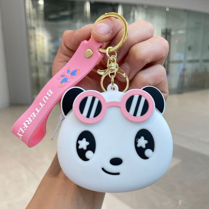 Wholesale Keychain pendant, cartoon silicone coin purse, cute little wallet