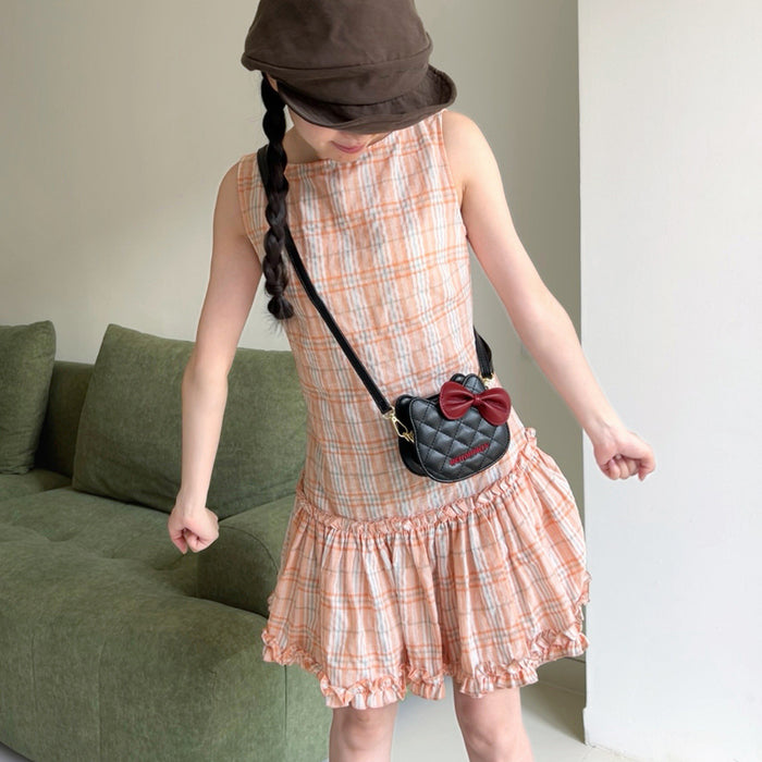 Wholesale Children' s bags autumn and winter new cute cat embroidery girl handbags cute bow kitten parent-child crossbody bag