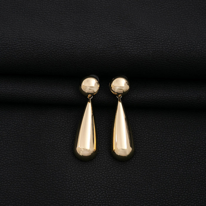 Wholesale Simple Metal Scenery Surface Water Drop Oval Earrings Exaggerated Distinctive Geometric Round Earrings