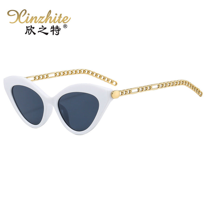 Wholesale Chain Decorated Cat Eye Sunglasses JDC-SG-XZT011