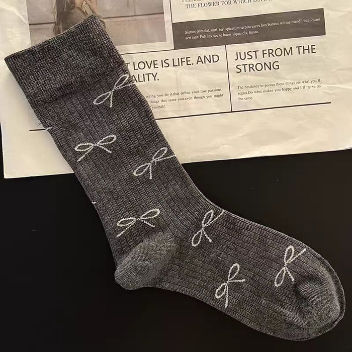 Wholesale Ballet style bow socks, mid length socks, personalized and sweet socks