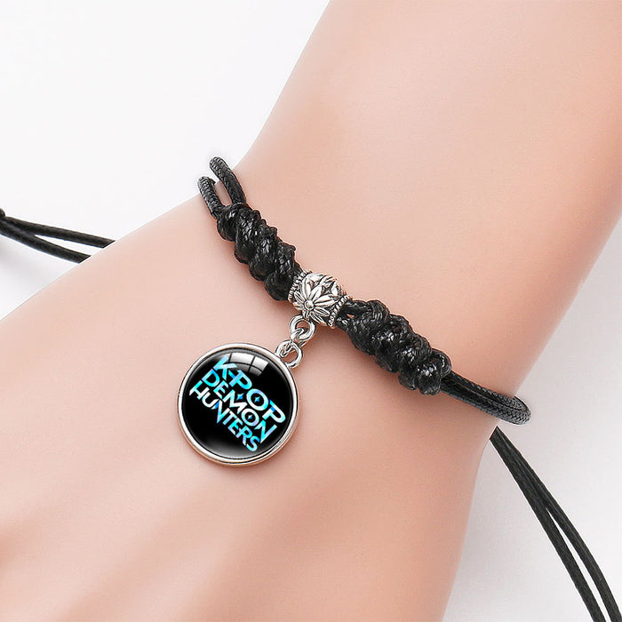 Wholesale KPOP Cartoon Pendant Multi-Color Adjustable Braided Bracelet