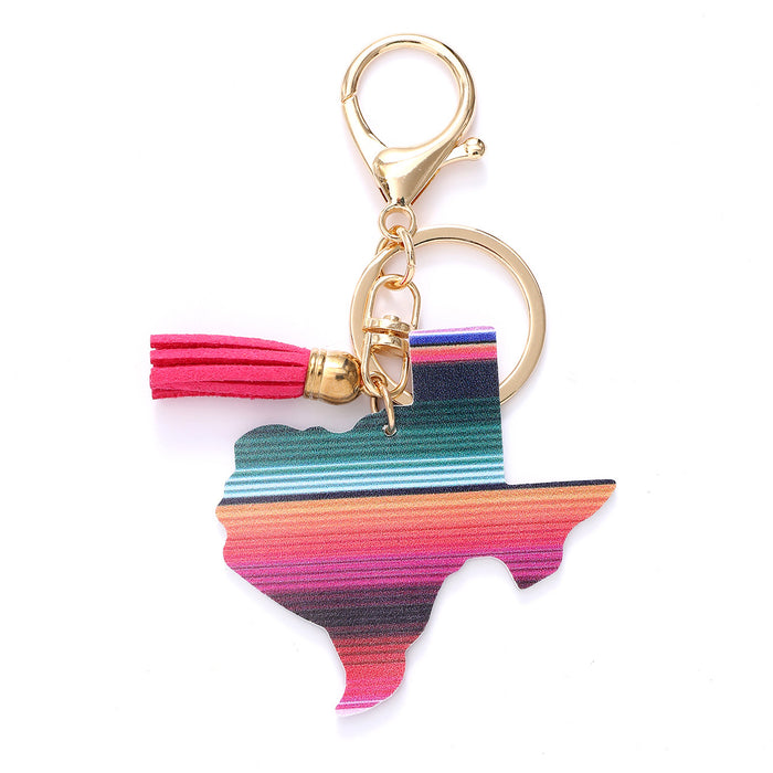 Wholesale Tassel Rainbow Leather Keychain JDC-KC-MingM001