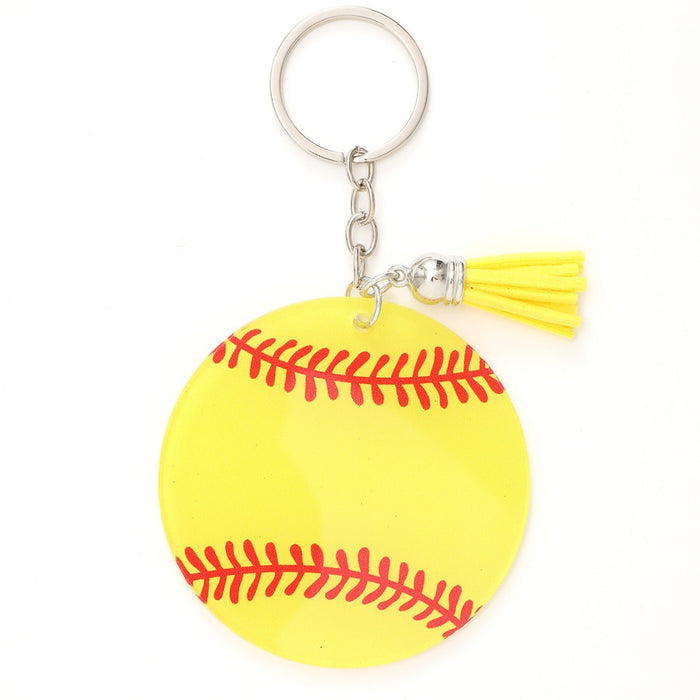 Wholesale Baseball Acrylic Tassel Keychain JDC-KC-RongRui042