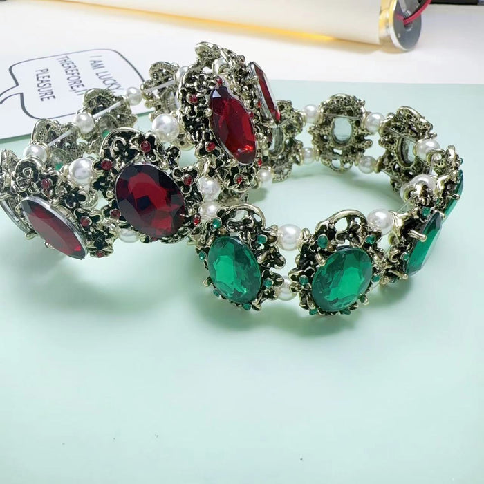 Wholesale Alloy Gem Pearl Bracelet