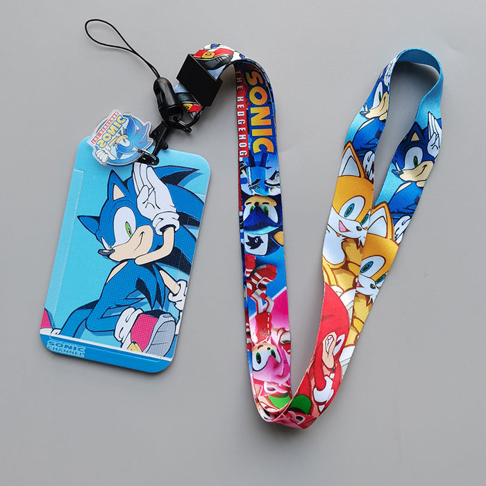 Wholesale 10pcs Students cartoon Lanyard Keychain Card Set