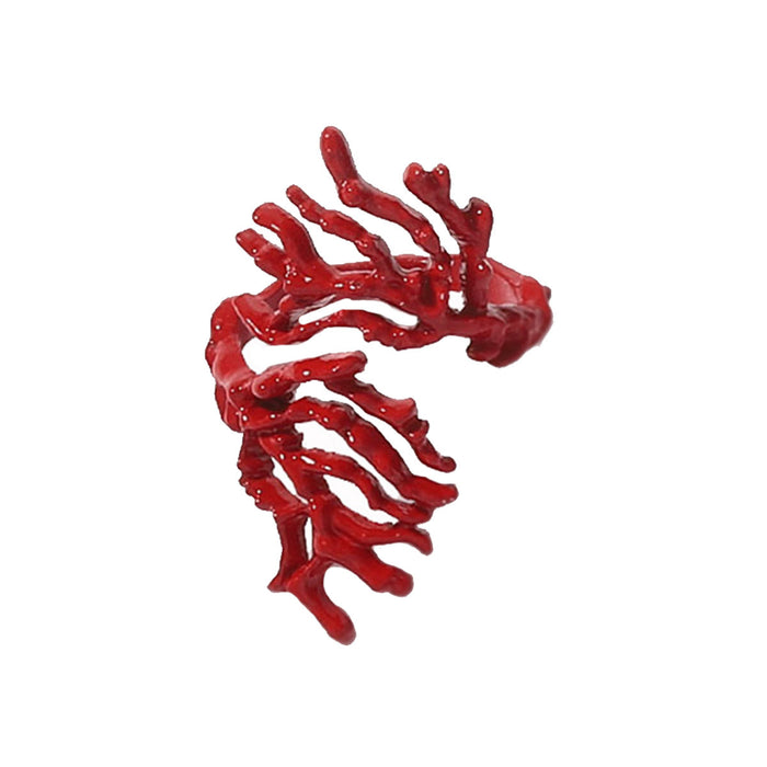 Wholesale Irregular Red Coral Alloy Bracelet Ring Fashion Creative
