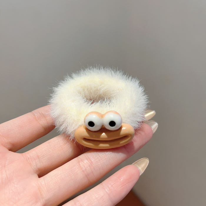Wholesale Colorful Big-Eyed Monster Plush Hair Ring Thickeneded and Widened Towel Ring Plush Hair Rope Sweet Girl Heart Hair Rope Hair