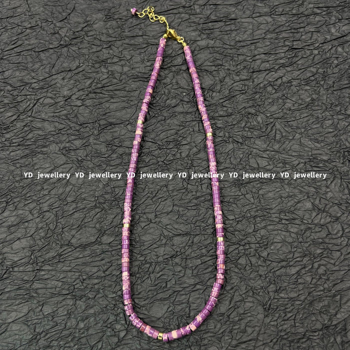 Wholesale Gemstone beaded moonstone patterned green water wave chain star and moon pendant stacked necklace