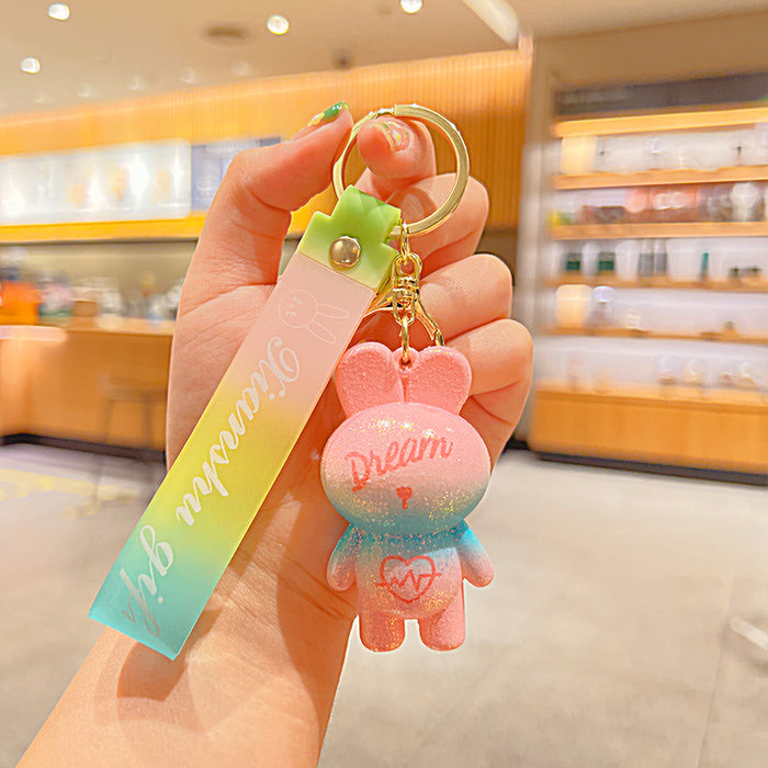 Wholesale Silicone Cute Rabbit Doll Keychain JDC-KC-KuM014