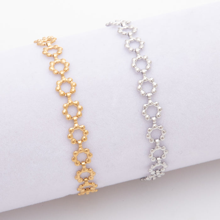 Wholesale New Plum Blossom Bracelet Vacuum Plated Personalized Titanium Steel Jewelry High Grade Left Wheel Magazine Necklace Waist Chain