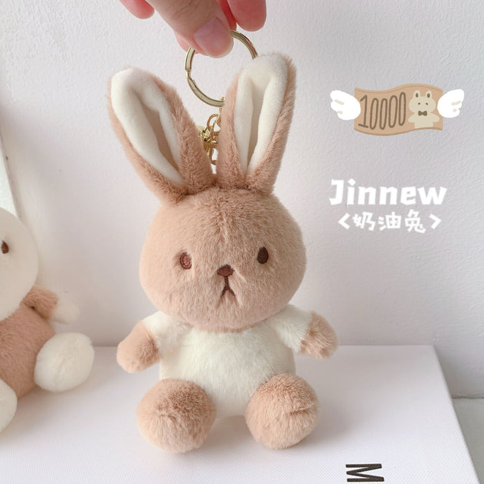 Wholesale Milk Tea Rabbit Cute Color-matching Plush Keychain