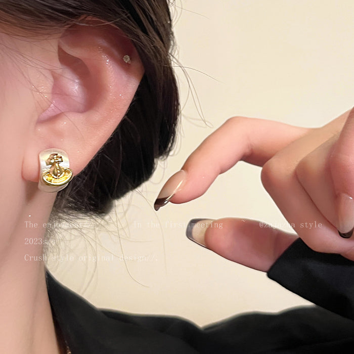 Wholesale Vintage Saturn Frosted Stud Earrings JDC-ES-AiShan006