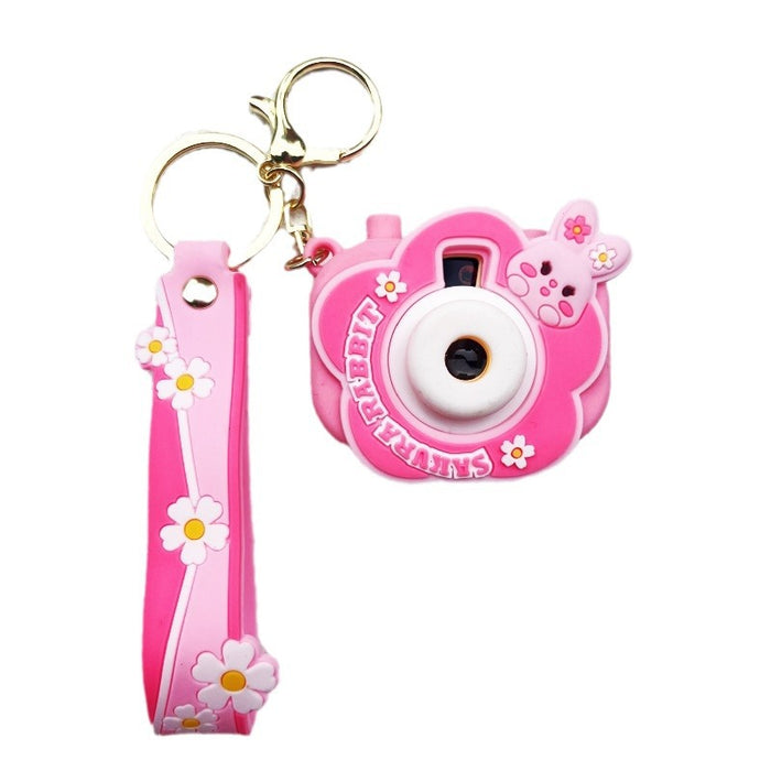 Wholesale PVC Cartoon Rainbow Projection Camera Keychain JDC-KC-WuYi099