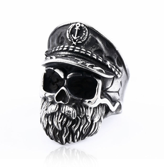 Wholesale Bearded Pirate Titanium Steel Men's Ring JDC-RS-CFL003