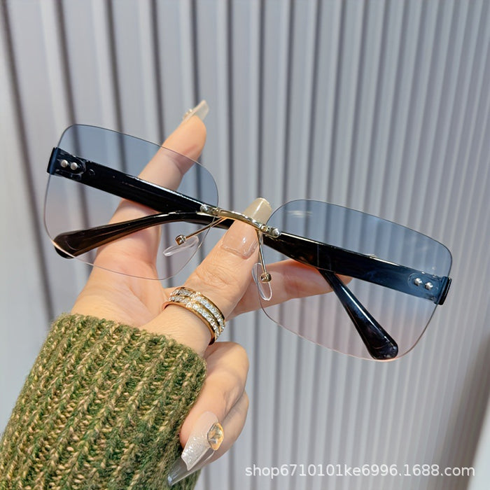 Wholesale New frameless cut edge sunglasses, UV resistant sunshade sunglasses, women's high-end sunglasses