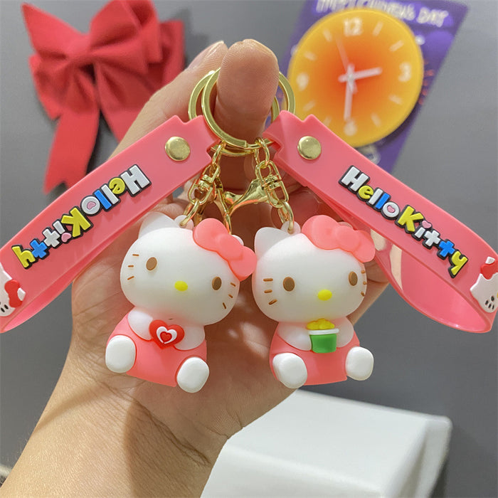 Wholesale Cartoon cross-dressing cat key chain cute national style  school keychain