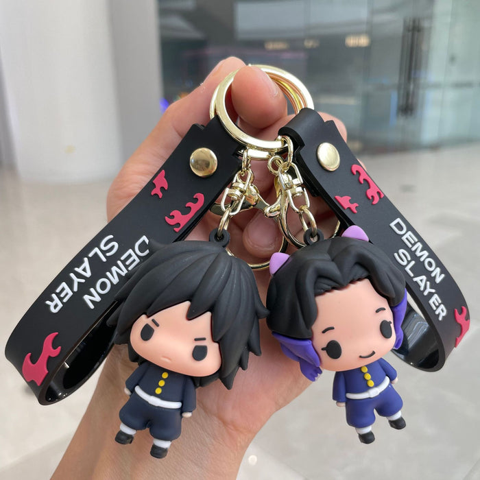 Wholesale Q-version keychain, backpack pendant, soft rubber figurine, car keychain, student gift