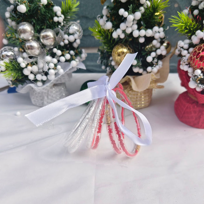 Wholesale 6-layer ribbon silicone tube Christmas bracelet