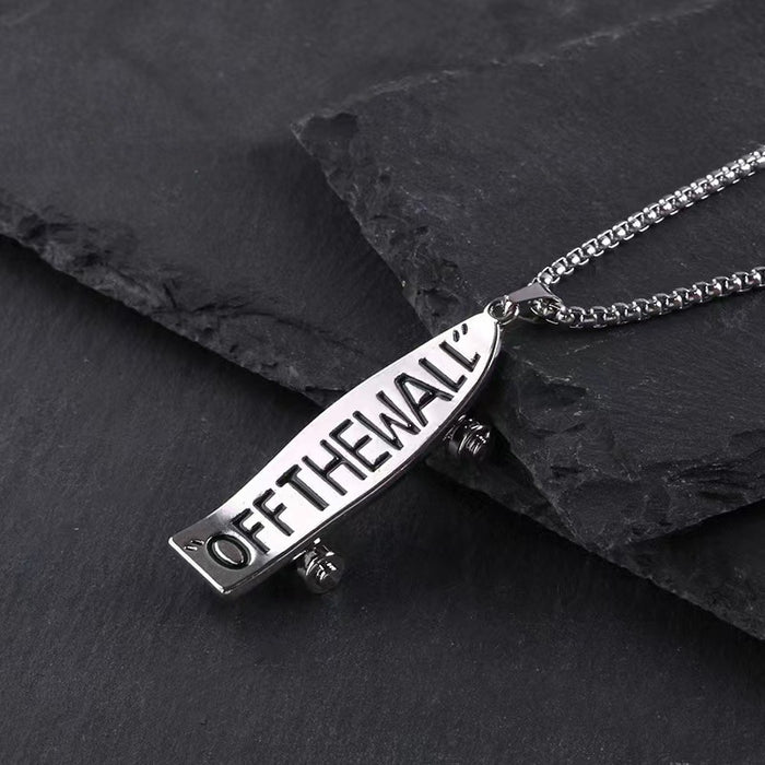 Wholesale Letter Scooter Accessories Pendant Titanium Steel Necklace JDC-NE-JuXing011