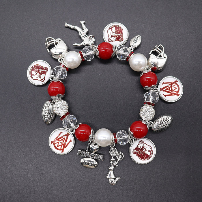 Wholesale Soccer Team Stretch Beaded Bracelet Unisex Steelers Saints