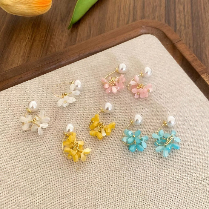 Wholesale Osmanthus pearl earrings with temperament, earrings with niche design, and ear accessories