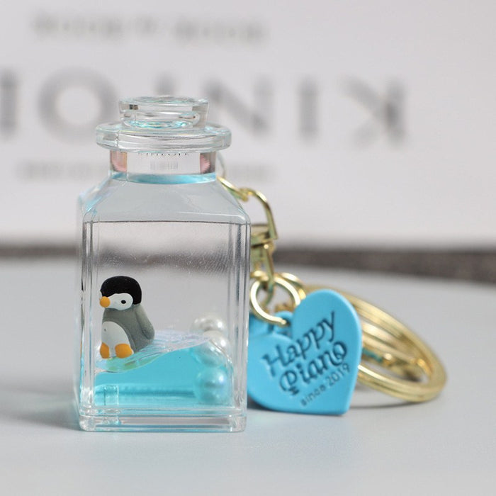 Wholesale Acrylic Floating Small Goldfish Drift Bottle Keychain JDC-KC-RunX018