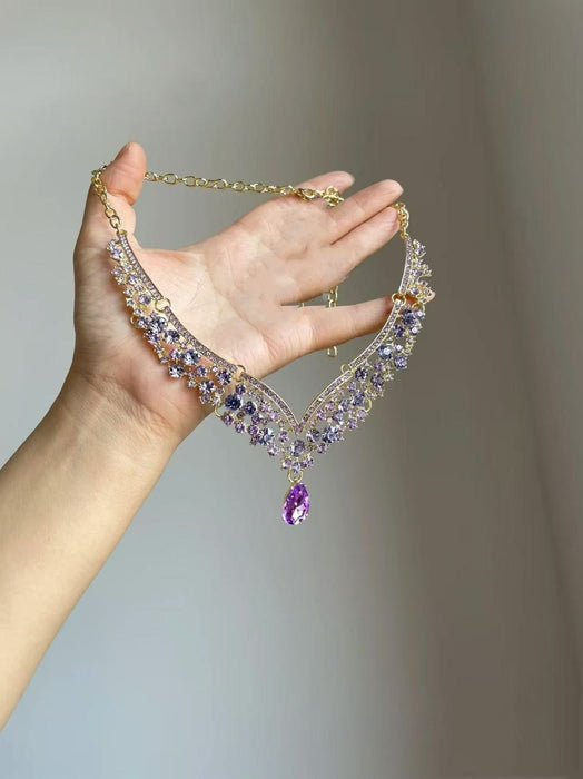 Wholesale Fashion Alloy Flower Long Chain Necklace Trendy Jewelry Accessory Gift