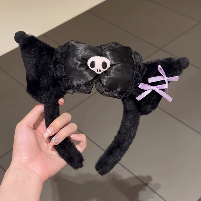 Wholesale  Black Cute Pink Bow Hairband Cartoon Plush  Headband